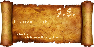Fleiser Erik névjegykártya